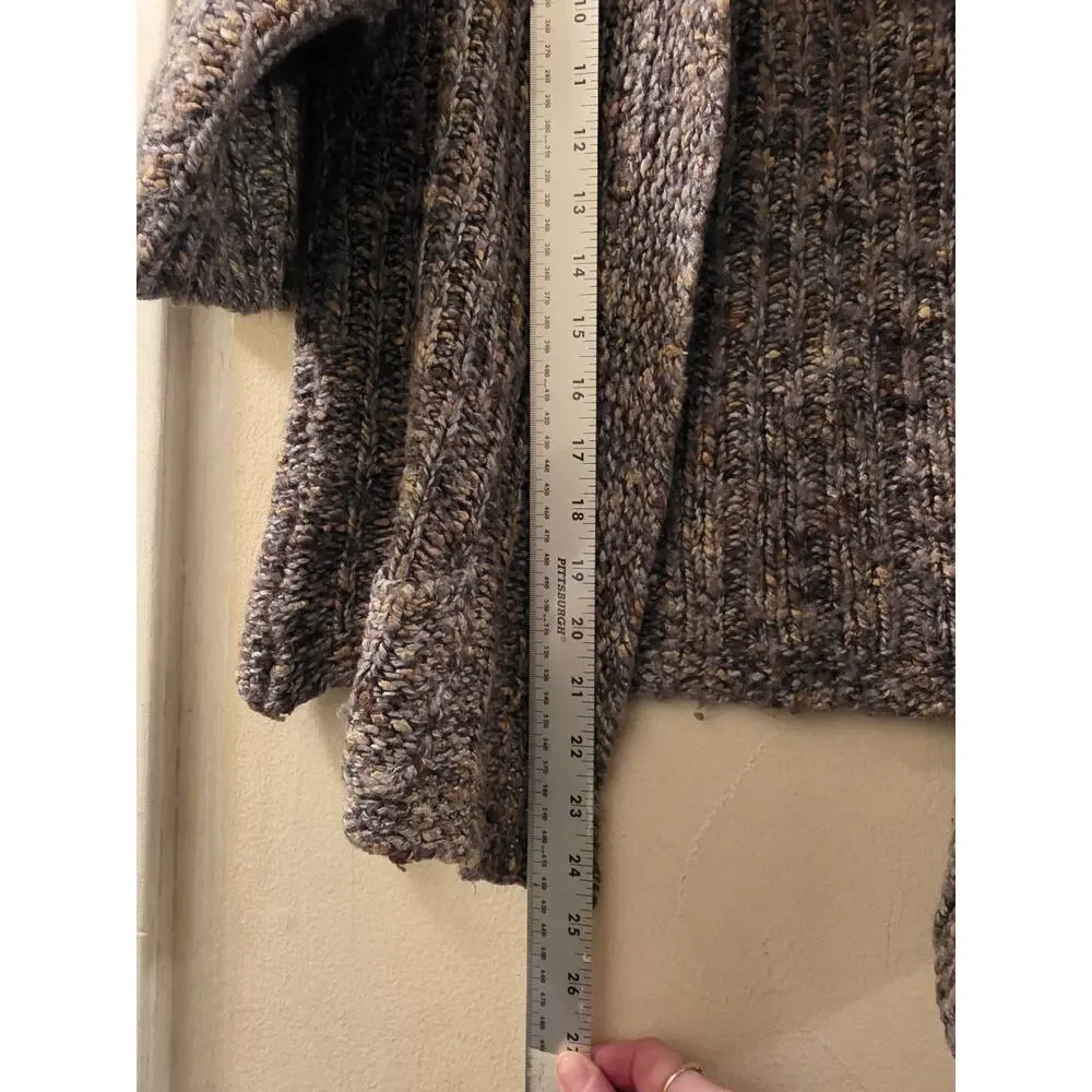 St. Ambecco Wool Blend Brown Speckled Cardigan Size M Made in Italy GrandmaCore